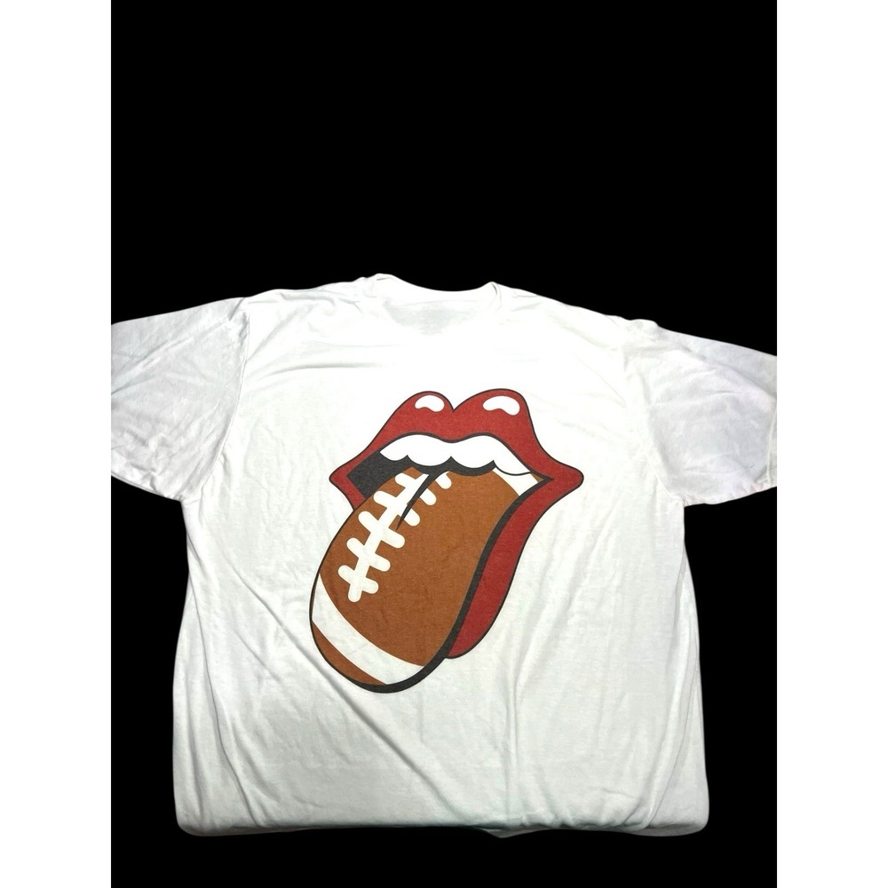 Women's Hot Lips Logo Football T-shirt‎ Football Tongue L-XL See Pics